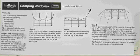 Halfords Quick & Easy Outdoor Privacy Shield Camping Windbreak 5m x 1.4m