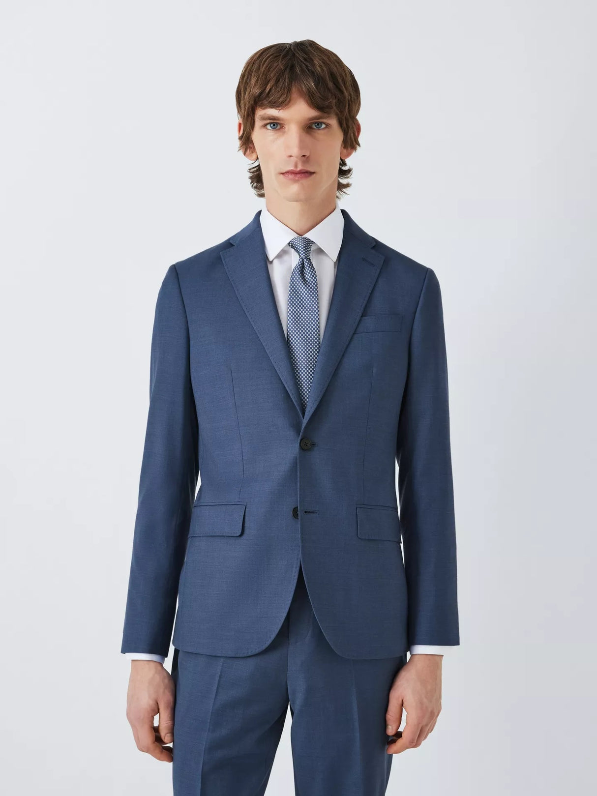 John Lewis Easton Super 100's Wool Regular Fit Suit Jacket - Mid Blue 38R