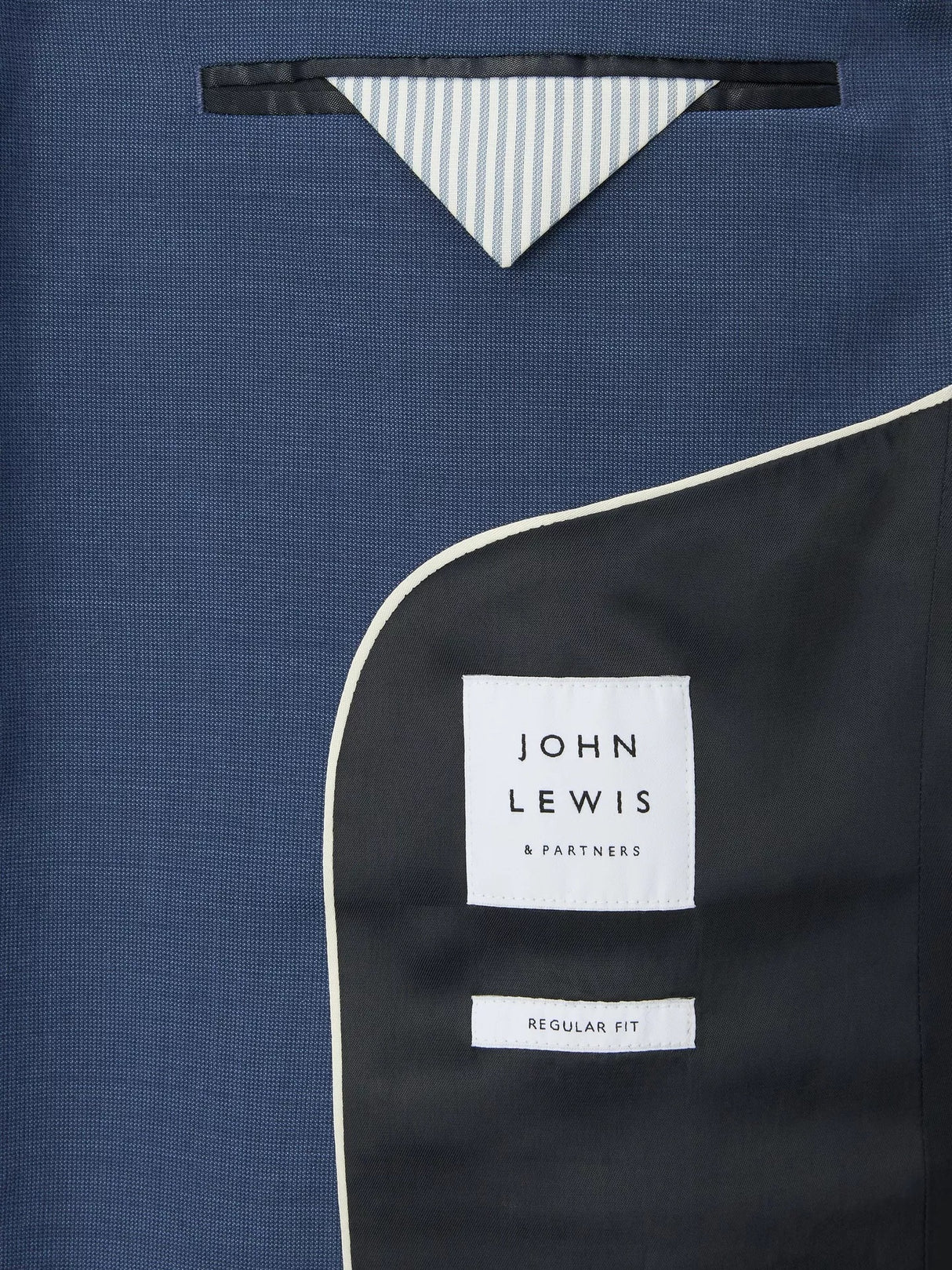 John Lewis Easton Super 100's Wool Regular Fit Suit Jacket - Mid Blue 38R