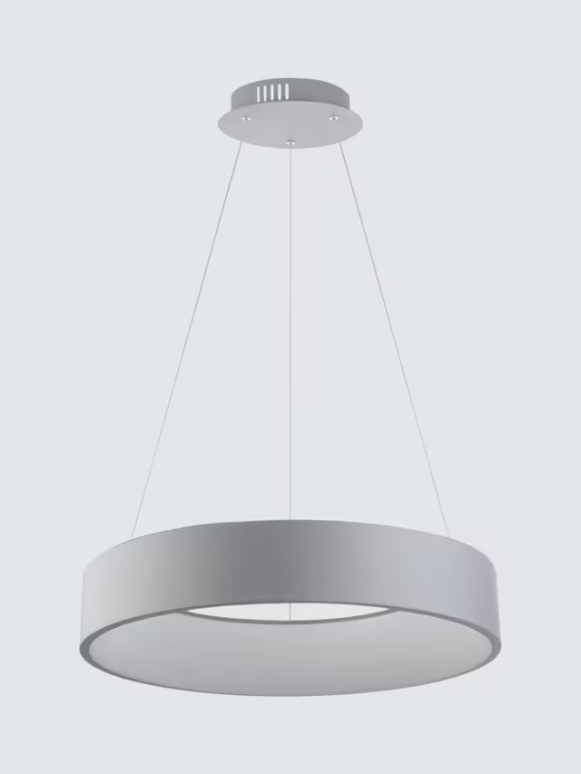 John Lewis Matteo 4000K Large Round Hoop LED Pendant Ceiling Light - Grey