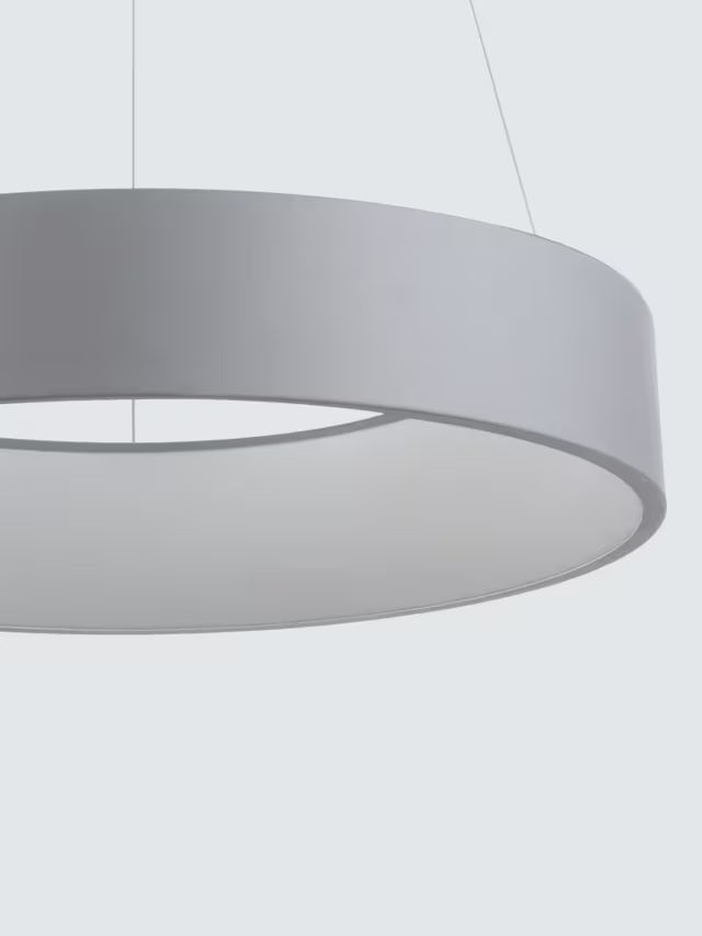 John Lewis Matteo 4000K Large Round Hoop LED Pendant Ceiling Light - Grey