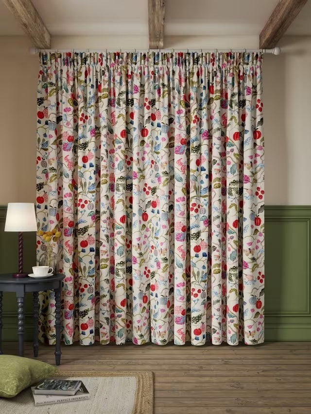 John Lewis Fruit Tree Pencil Pleat Blackout Curtains W167 x D182cm - Multi