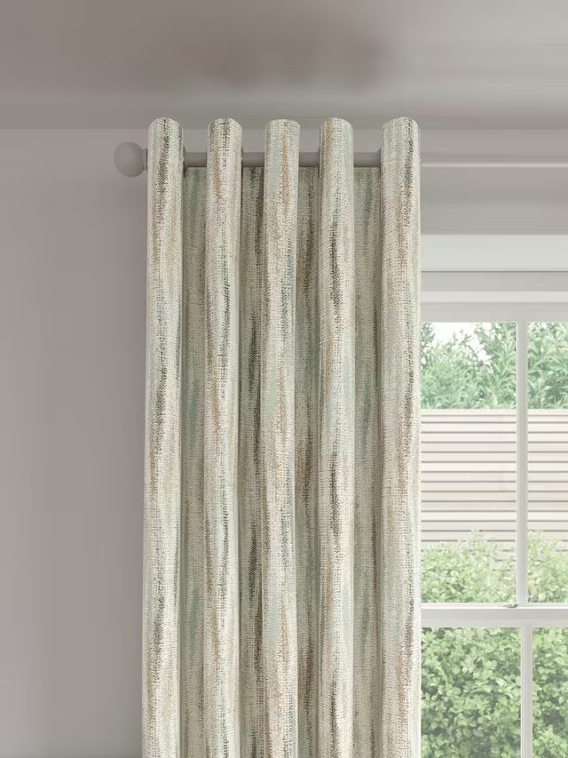 John Lewis Mica Weave Pair Lined Eyelet Curtains W228 x Drop 228cm - Gold
