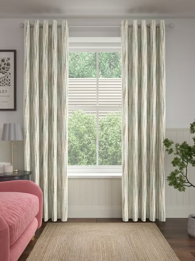 John Lewis Mica Weave Pair Lined Eyelet Curtains W228 x Drop 228cm - Gold