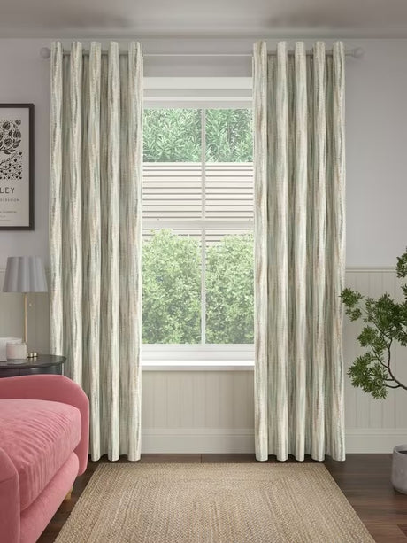 John Lewis Mica Weave Pair Lined Eyelet Curtains W228 x Drop 228cm - Gold