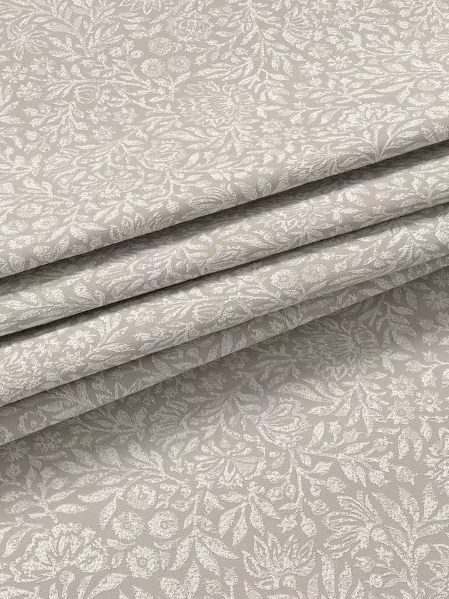 John Lewis Hidcote Weave Floral Pair Lined Eyelet Curtains 228 x 228cm Putty