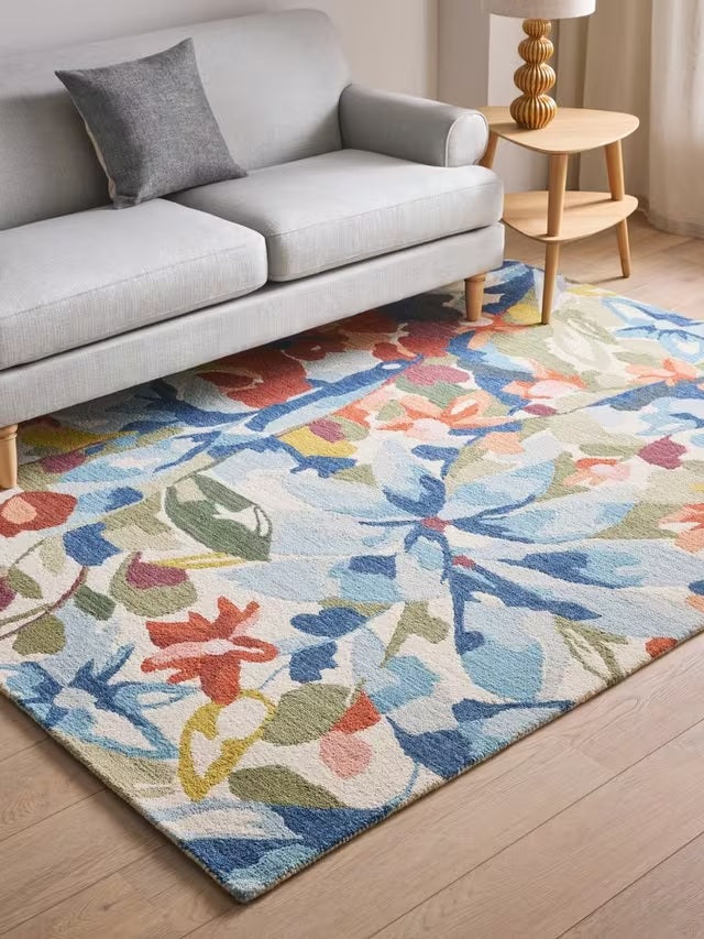 John Lewis Amberley Floral Hand Tufted Wool Blend Rug L180 x W120cm - Multi