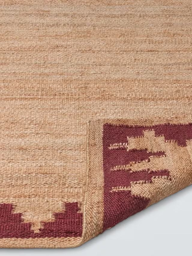John Lewis Stepped Chevron Rectangular Jute Rug 180 x 120cm - Red/Natural