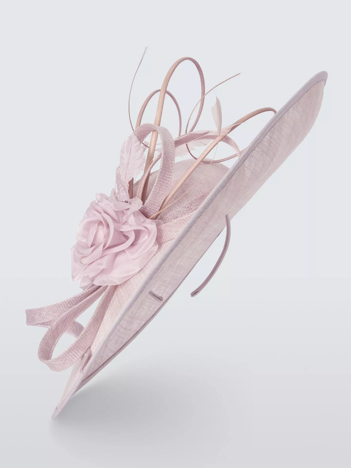 John Lewis Women's Penelope Large Upturn Flower & Quill Fascinator - Pink