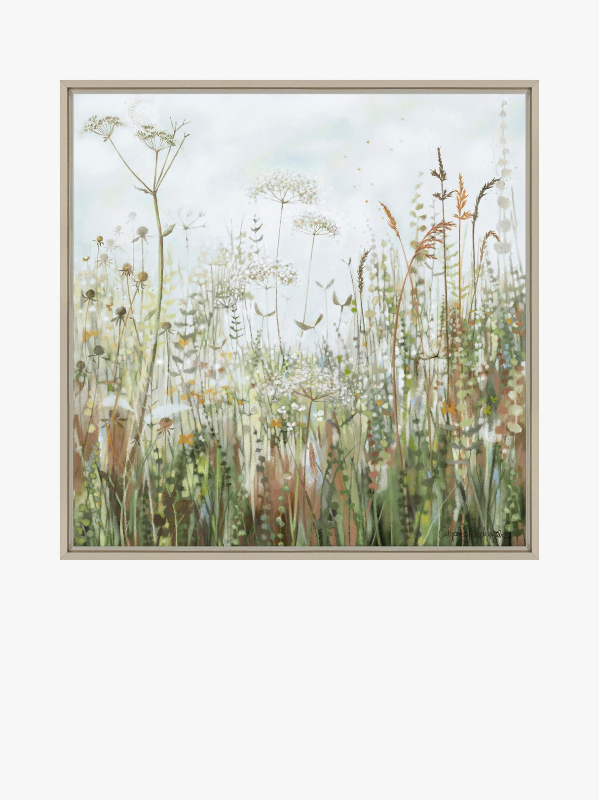 Catherine Stephenson Whispering Meadow Framed Canvas Print 105x54cm - Green