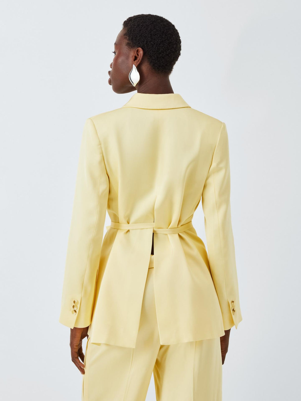 John Lewis Editions Womens Tie Waist Tailored Jacket Buttermilk - Size 12