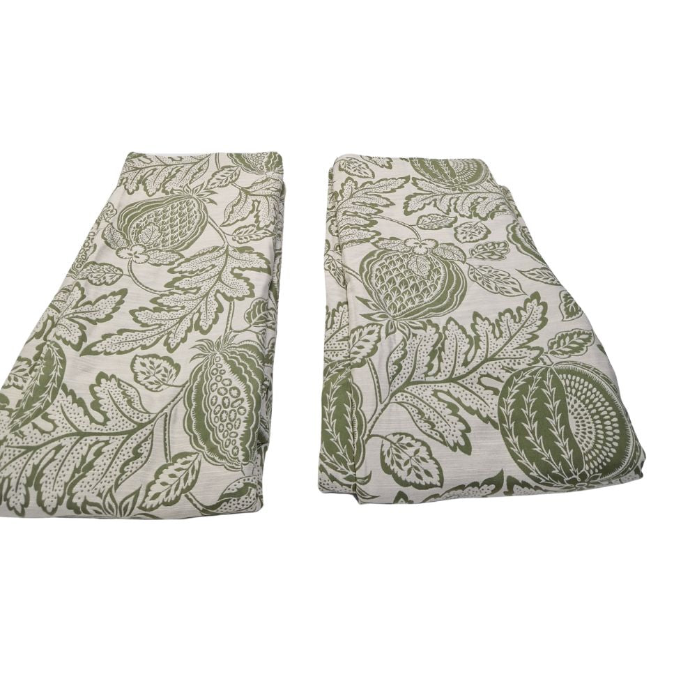 John Lewis x Sanderson Cantaloupe Pencil Pleat Curtains 228 x 228cm - Pesto