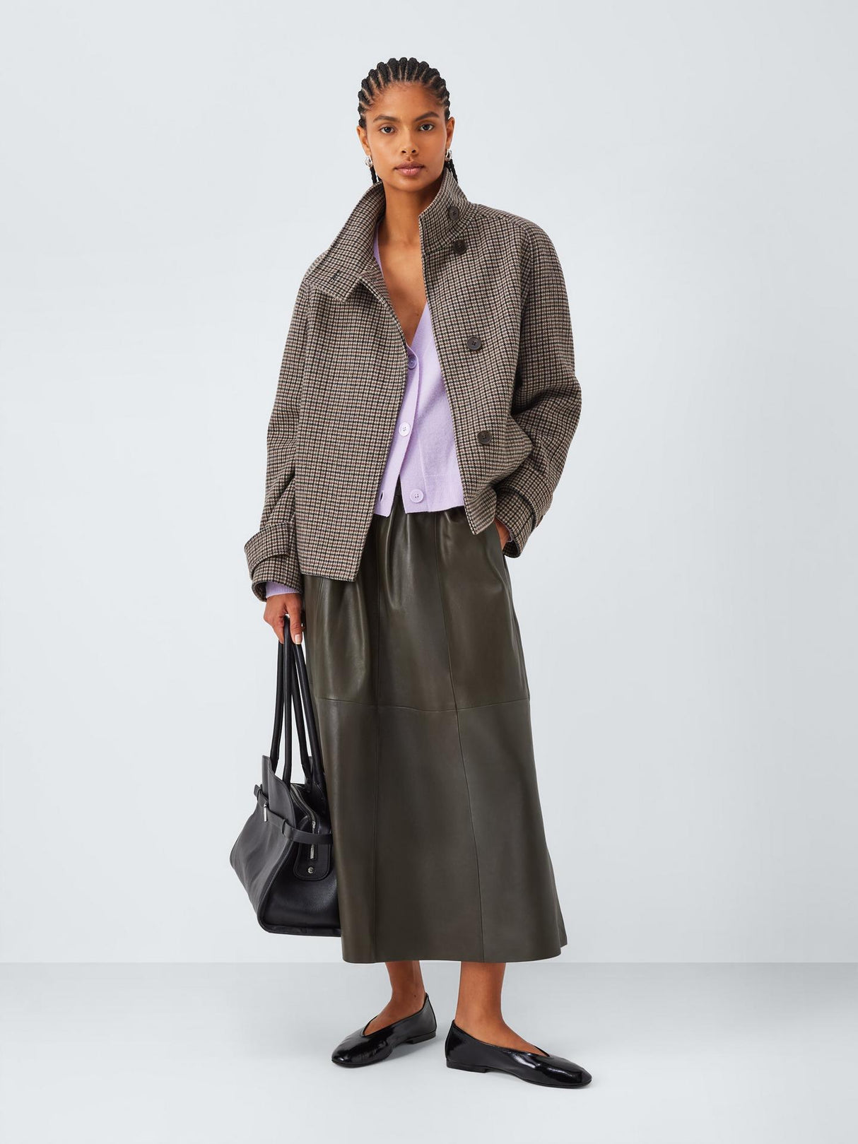 John Lewis Womens Regular Fit Cashmere V-Neck Cardigan - Size 16 - Lilac