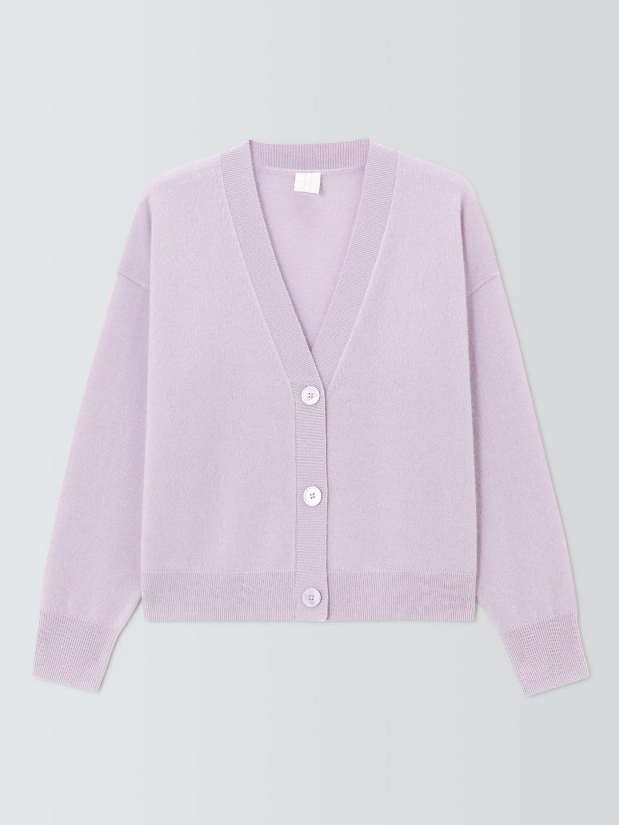 John Lewis Womens Regular Fit Cashmere V-Neck Cardigan - Size 16 - Lilac
