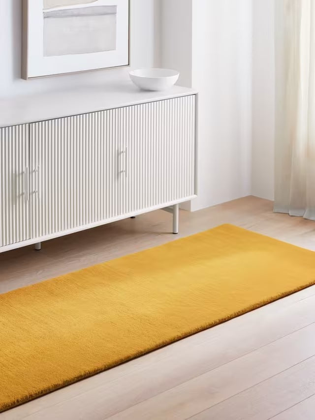 John Lewis Wellington Durable Pure Wool Runner Rug 240 x 70cm - Saffron