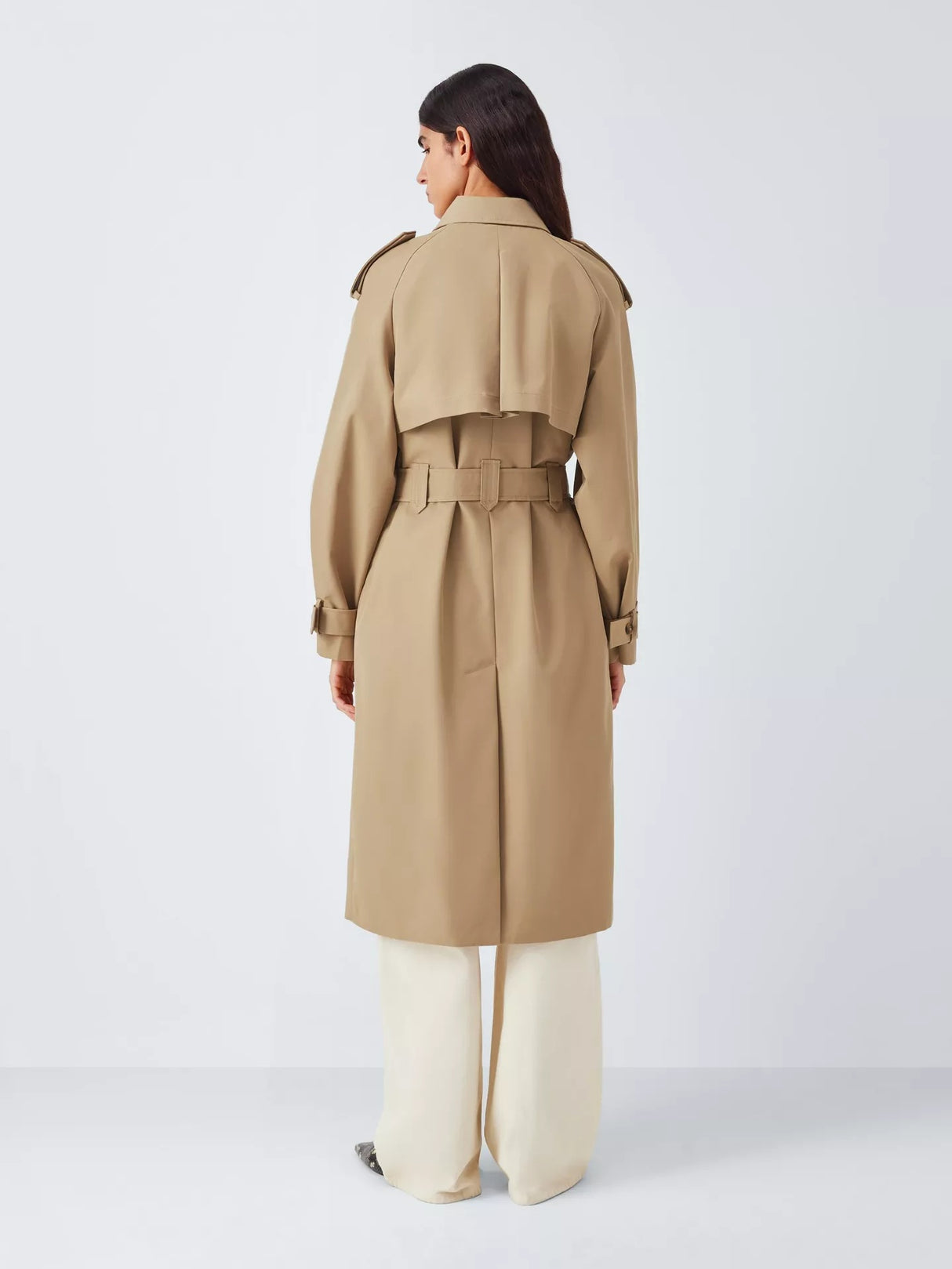 John Lewis Women's Water Repellent Knee Length Trench Coat - Camel - UK 14