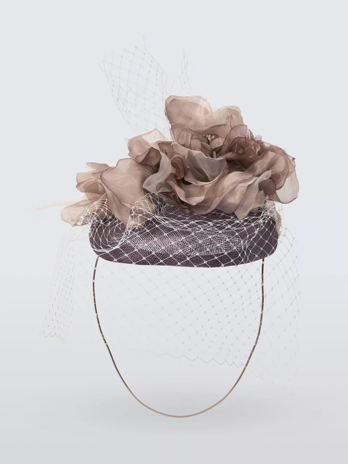 Vixen Women's Corsage Pillbox Net Cover Wedding Ascot Occasion Hat - Brown