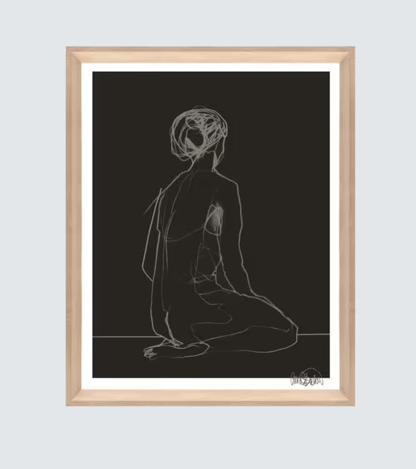 Brookpace Lascelles Anna Bulow 'Flow' Framed Print & Mount 75 x 55cm - Black