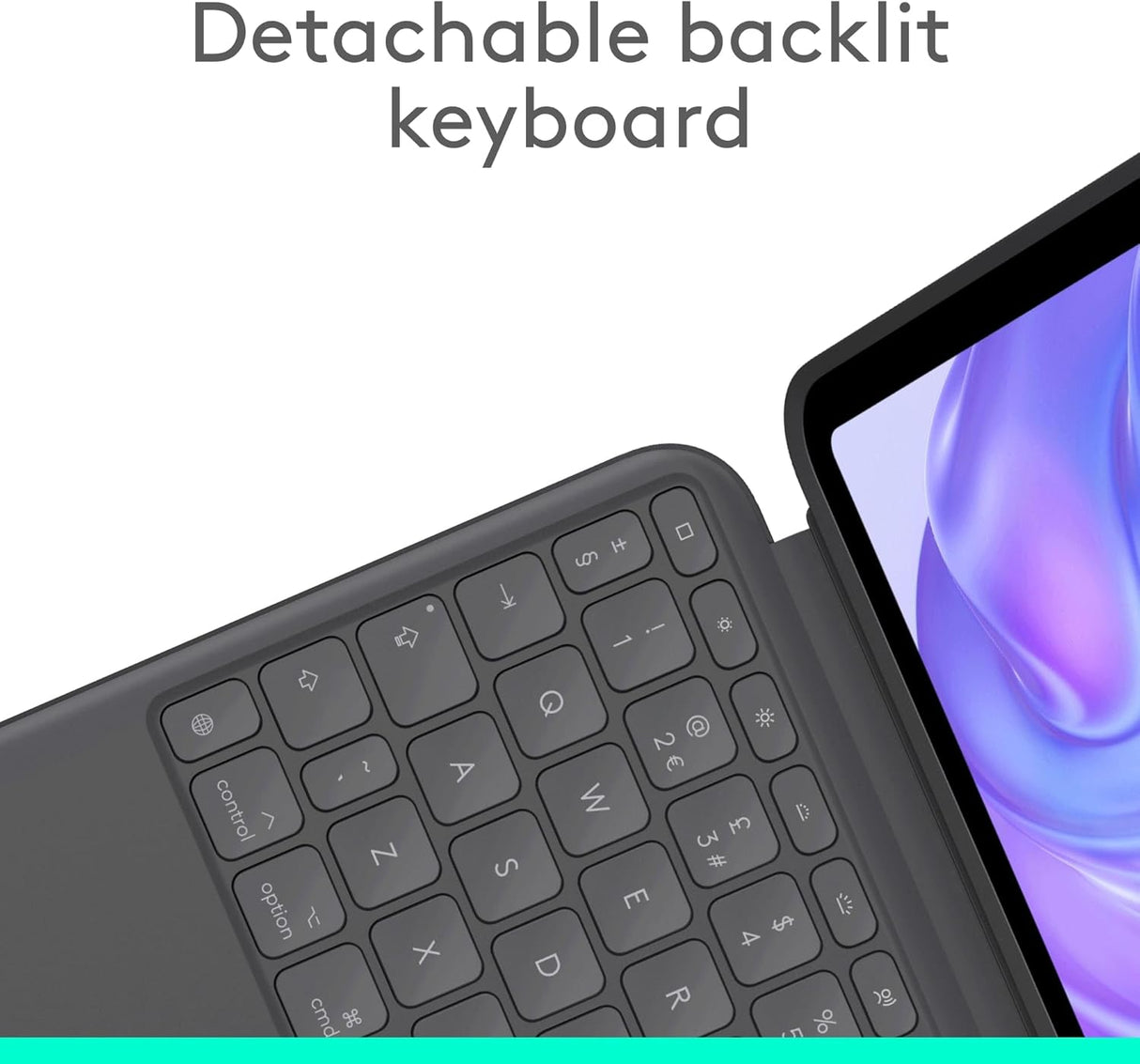 Logitech Combo Touch iPad Pro 11'' Detachable Backlit Keyboard Case - Grey