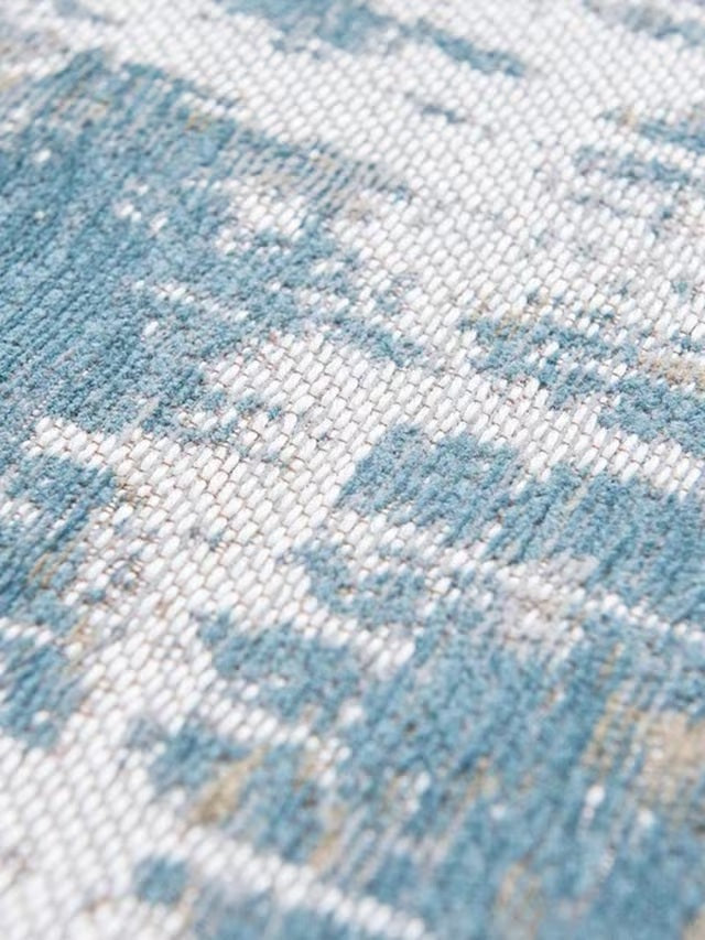 Louis De Poortere Abstract Streaks Rug L280 x W200cm - Long Island Blue
