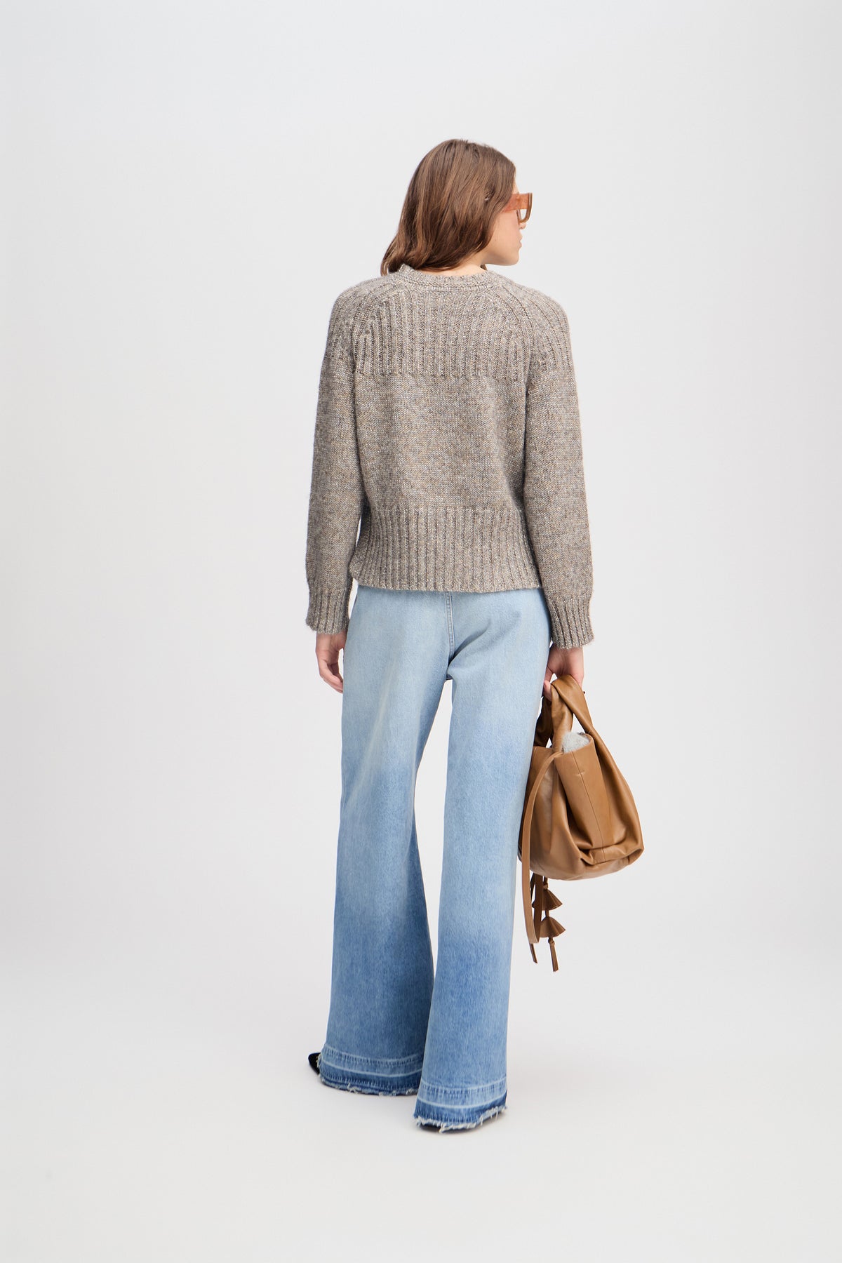 Munthe Lohanna Women Regular Fit Round Neck Knit Jumper Size 34 - Charcoal