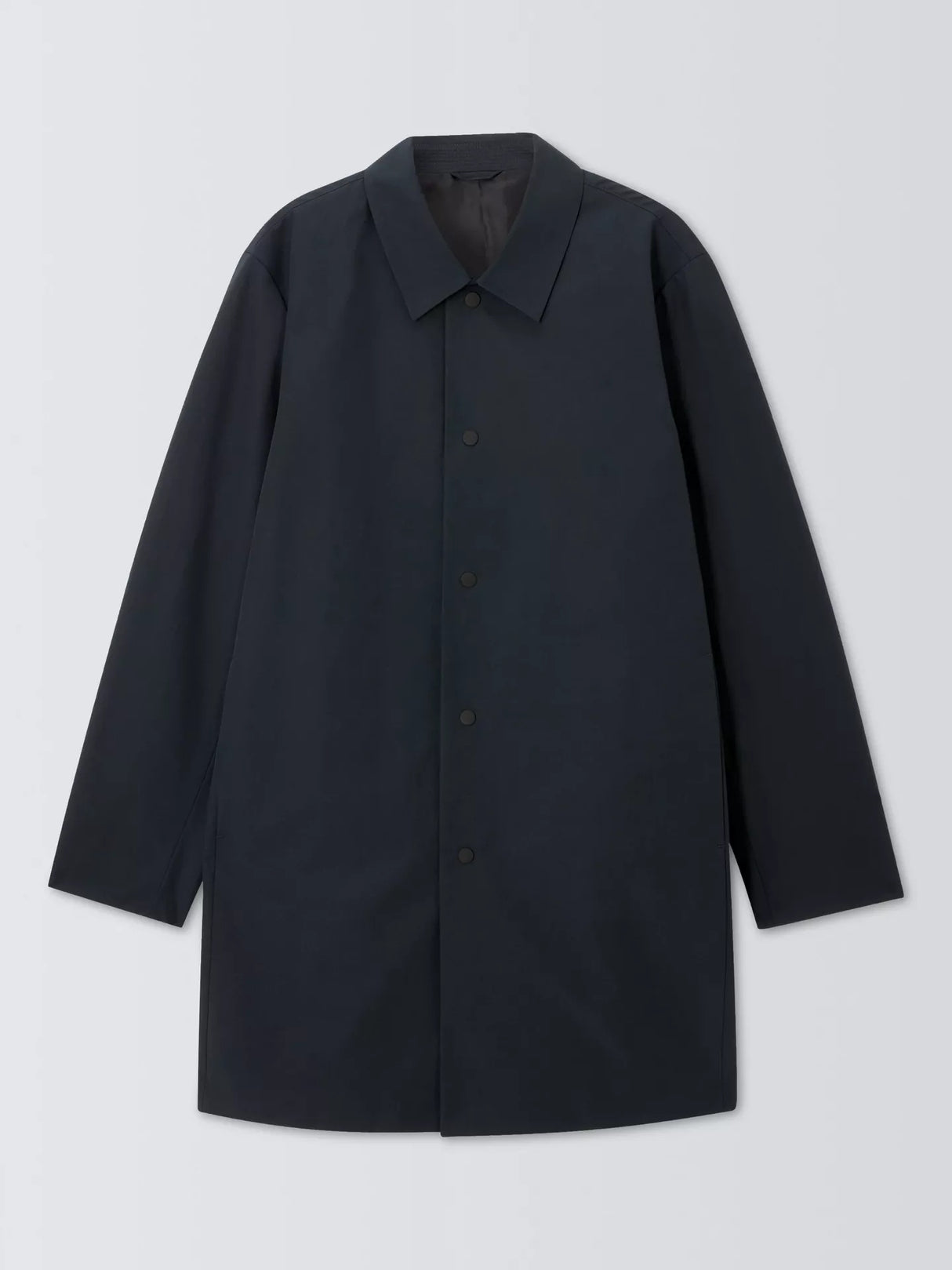 Kin Men's Tech Classic Mid-Length Cotton Blend Mac Coat - Navy Blue - Small