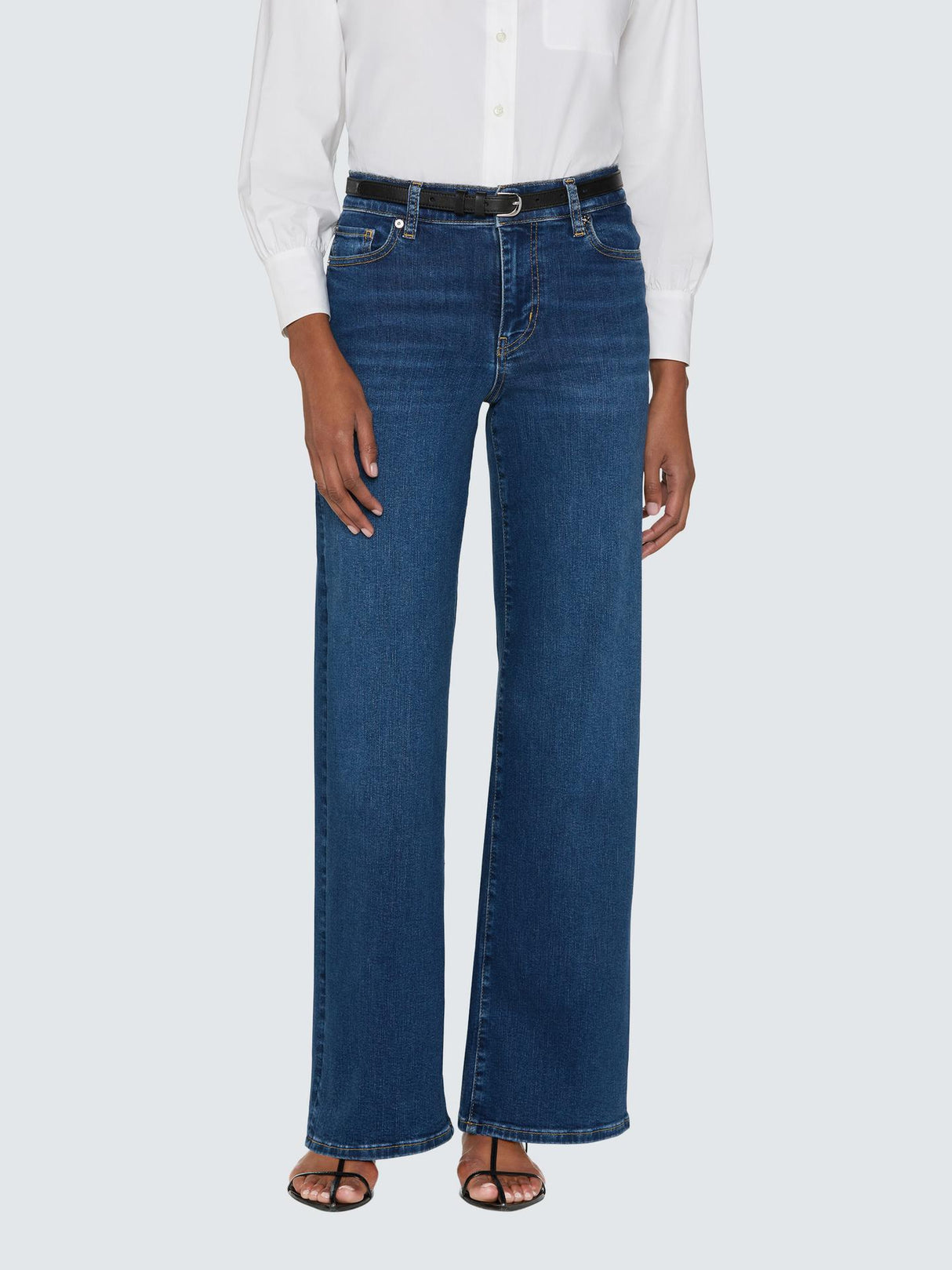 Frame Le Slim Palazzo Womens Wide Leg Cotton Blend Jeans - Size 26 - Femma