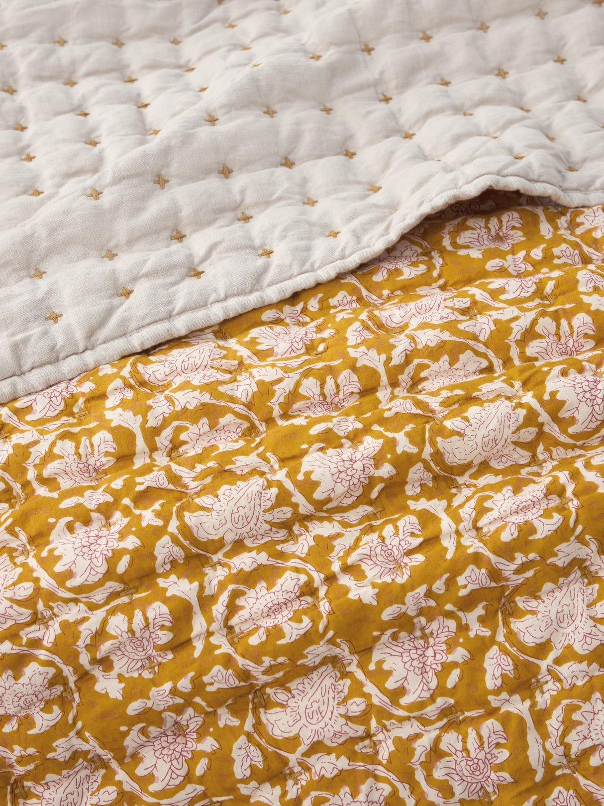 John Lewis Kala Reversible Quilted Cotton Bedspread - 220 x 220cm - Multi