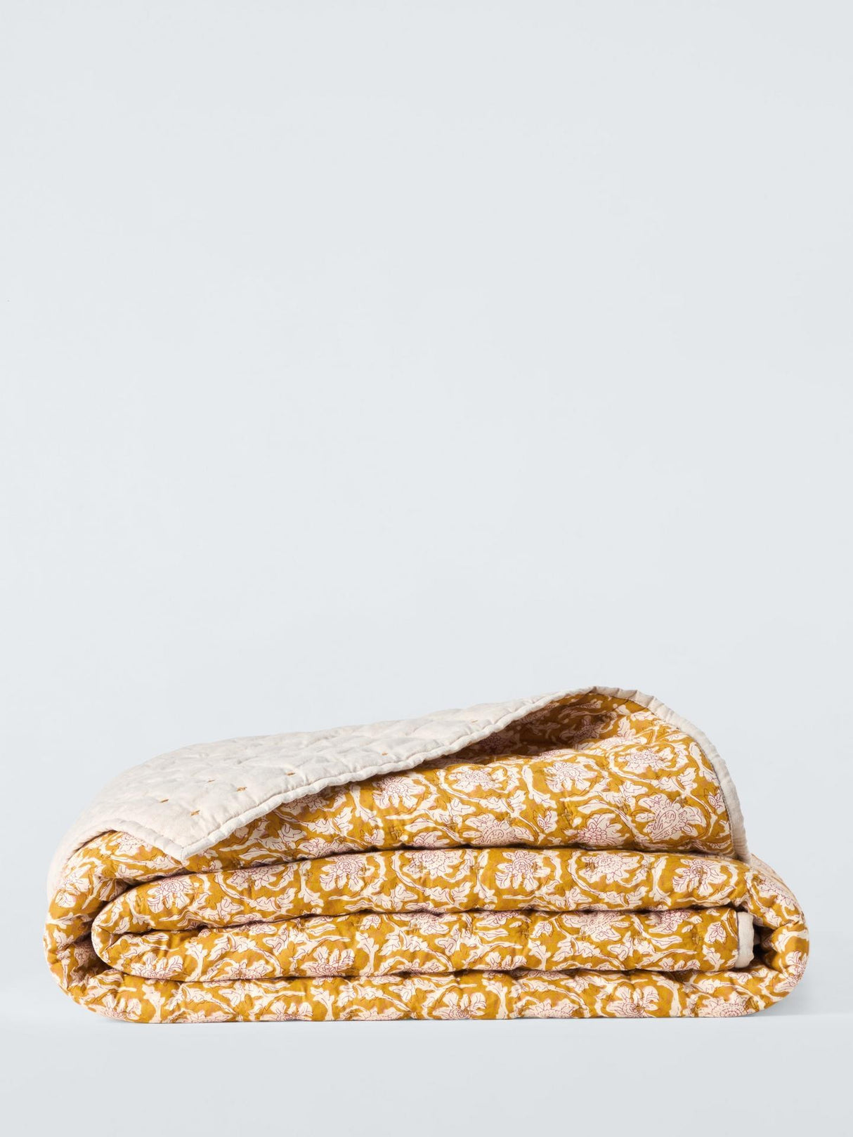 John Lewis Kala Reversible Quilted Cotton Bedspread - 220 x 220cm - Multi