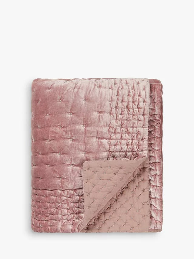 John Lewis Boutique Hotel Velvet Stitch Throw L260 x W250cm - Rosa - Kazoop