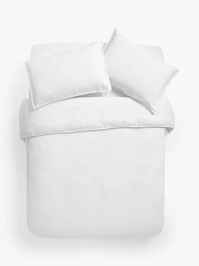 John Lewis Comfy & Relaxed Linen Super King Duvet Cover - Oyster White - Kazoop