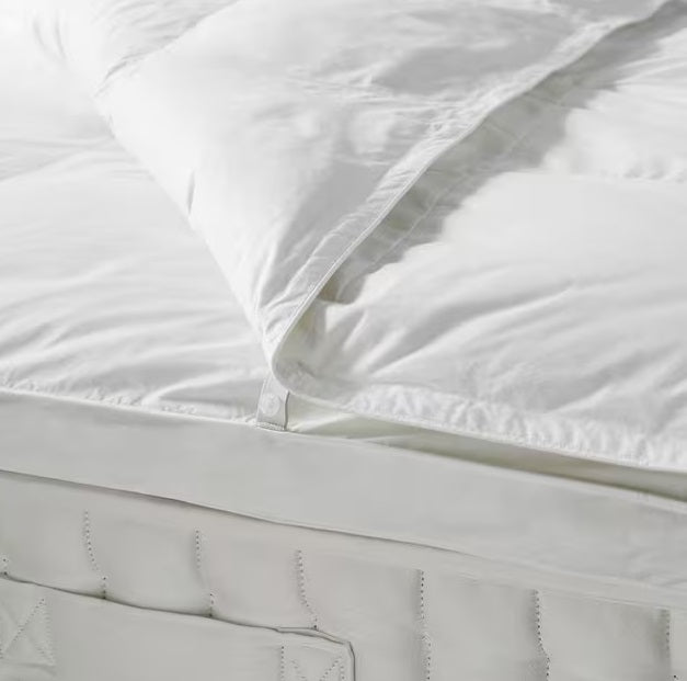 John Lewis Duck Feather & Down Dual Layer White Mattress Topper - King Size