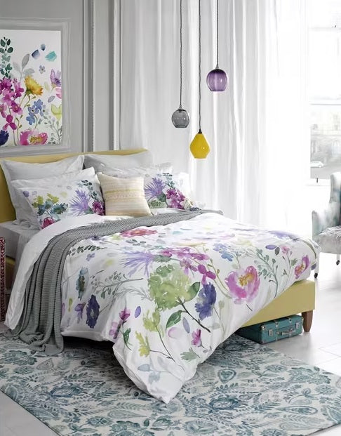 bluebellgray Tetbury Multicoloured Floral Cotton Duvet Cover Set - King Size