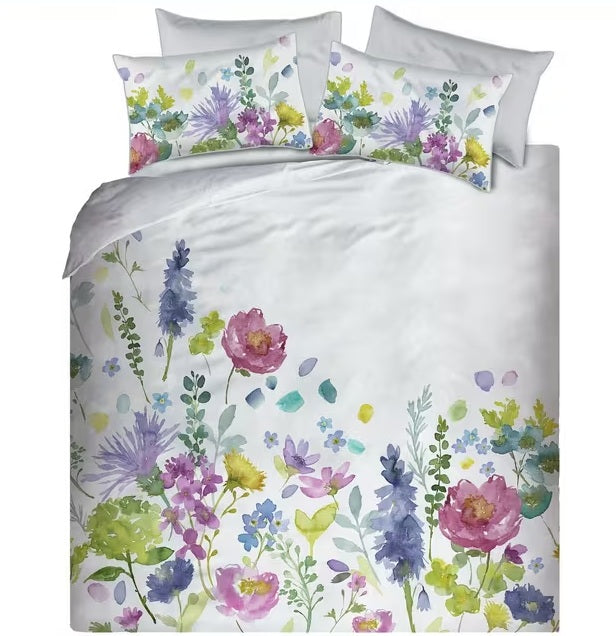 bluebellgray Tetbury Multicoloured Floral Cotton Duvet Cover Set - King Size