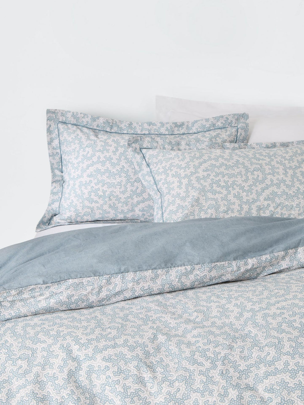 John Lewis x Sanderson Truffle BCI Cotton Super King Duvet Cover Set - Blue