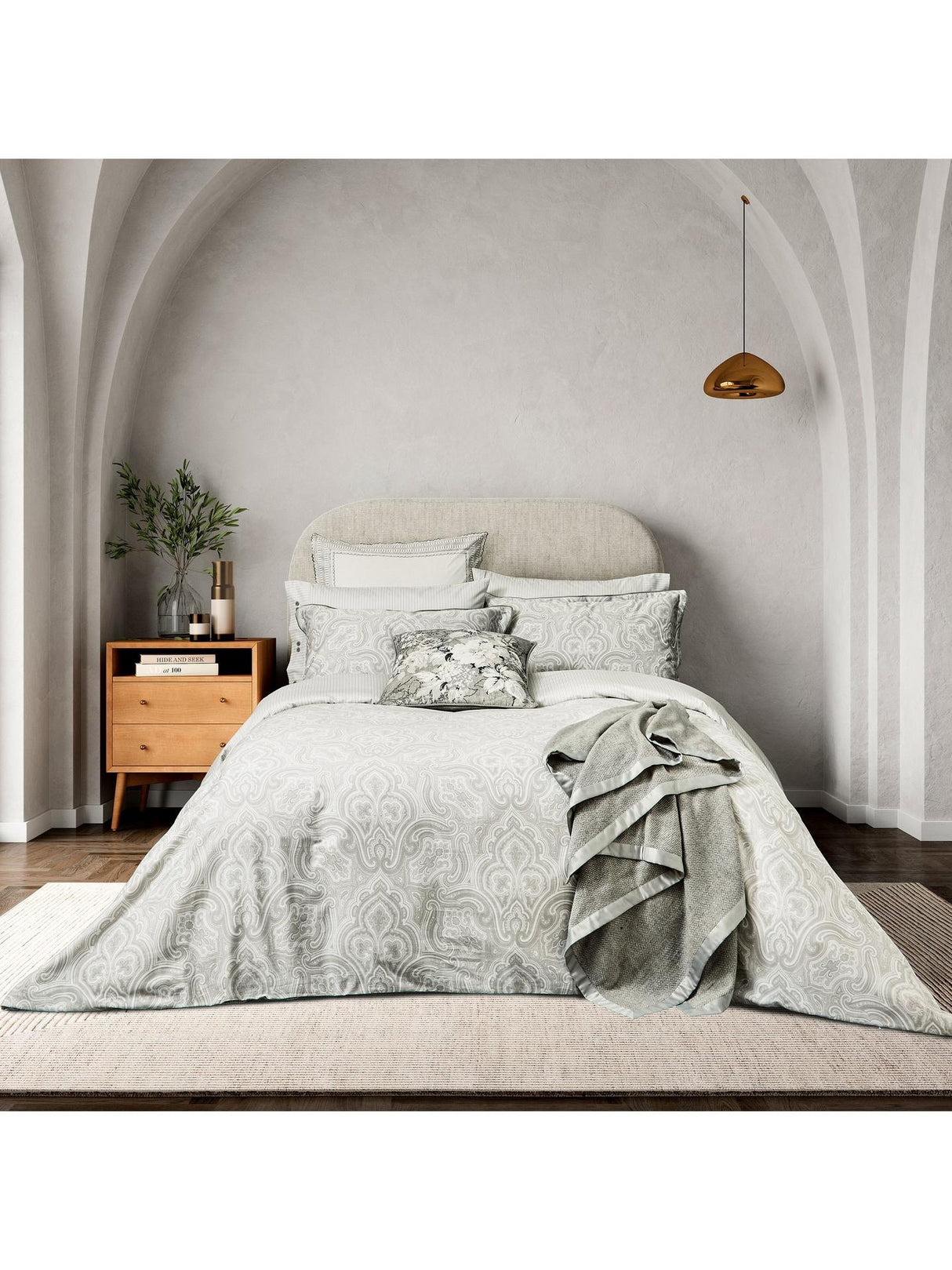 Bedeck of Belfast Amalia Cotton Super King Duvet Cover Set - White/Multi