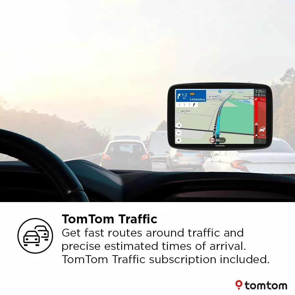 TomTom GO Navigator 7" Car Navigation Screen Real-Time Traffic Europe Maps