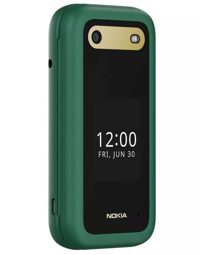 Nokia 2660 2.8'' 4G Flip Mobile Phone 128MB Dual SIM-Free Unlocked - Green - Kazoop