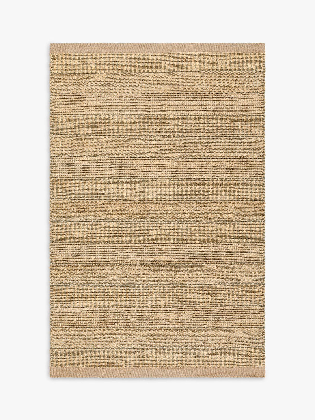 John Lewis Hand Woven Rectangular Jute Grained Rug L240 x W170 cm - Green