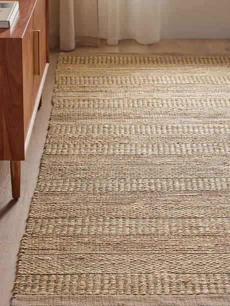 John Lewis Hand Woven Rectangular Jute Grained Rug L240 x W170 cm - Green