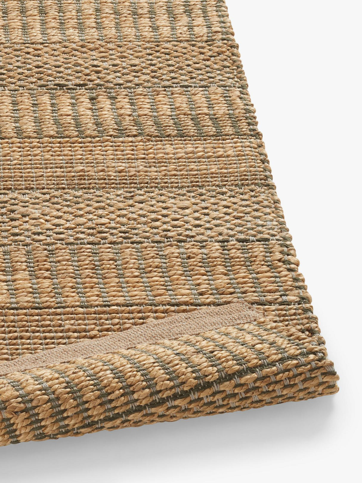 John Lewis Hand Woven Rectangular Jute Grained Rug L240 x W170 cm - Green