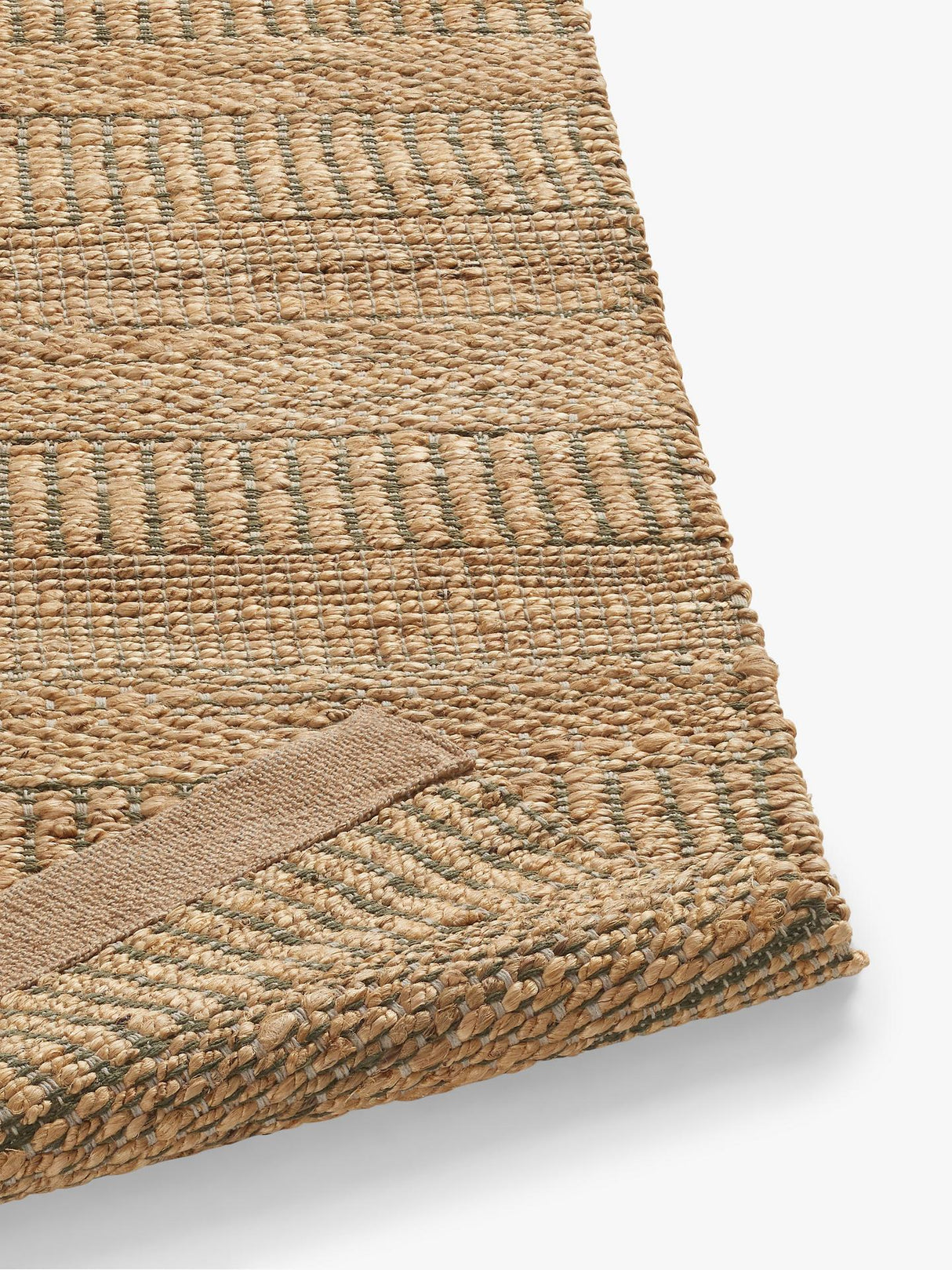 John Lewis Hand Woven Rectangular Jute Grained Rug L240 x W170 cm - Green