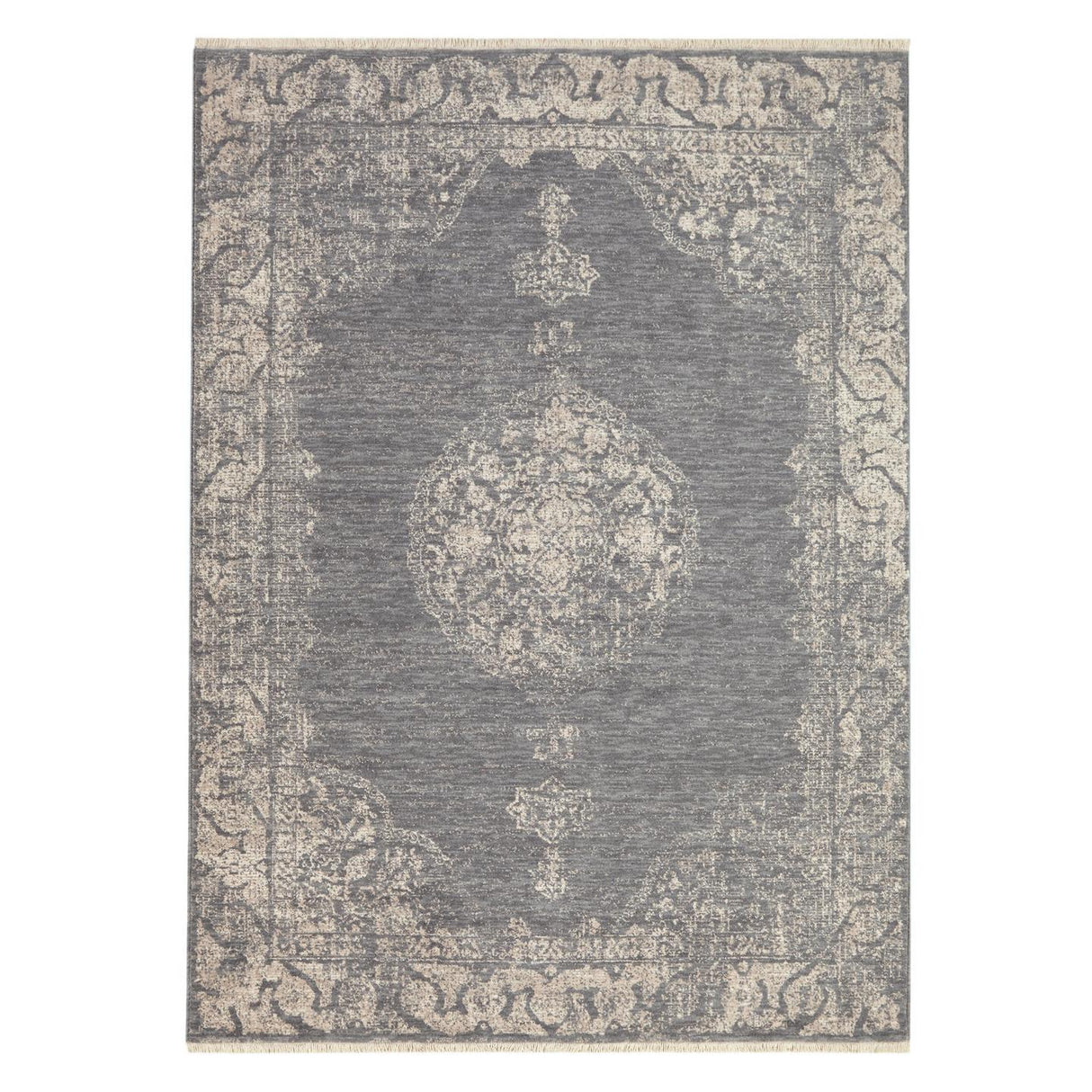 John Lewis Kabir Medallion Machine-made Rectangular Rug Grey L235 x W170cm