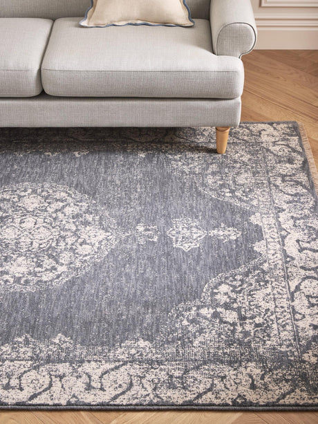 John Lewis Kabir Medallion Machine-made Rectangular Rug Grey L235 x W170cm
