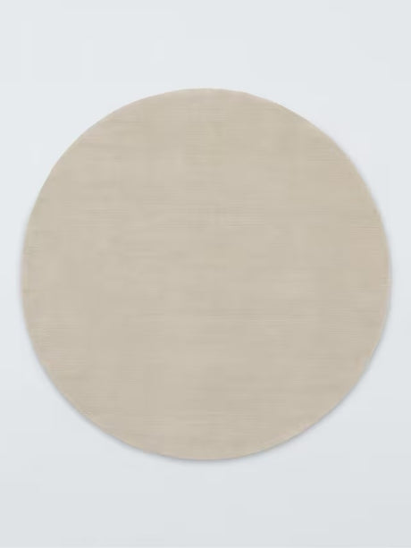 John Lewis Luxury Deep Pile Hand Woven Round Pure Wool Rug 180cm - Natural