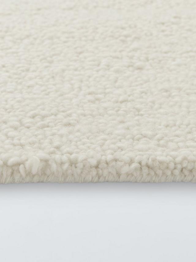 John Lewis Boucle 100% Wool Rectangular Hand Tufted Rug L180 x W120cm Ivory