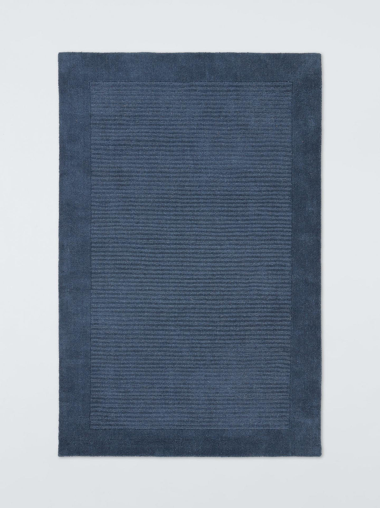 John Lewis ANYDAY Hand Loomed Border Wool Rug - Bluestone L170 x W110cm