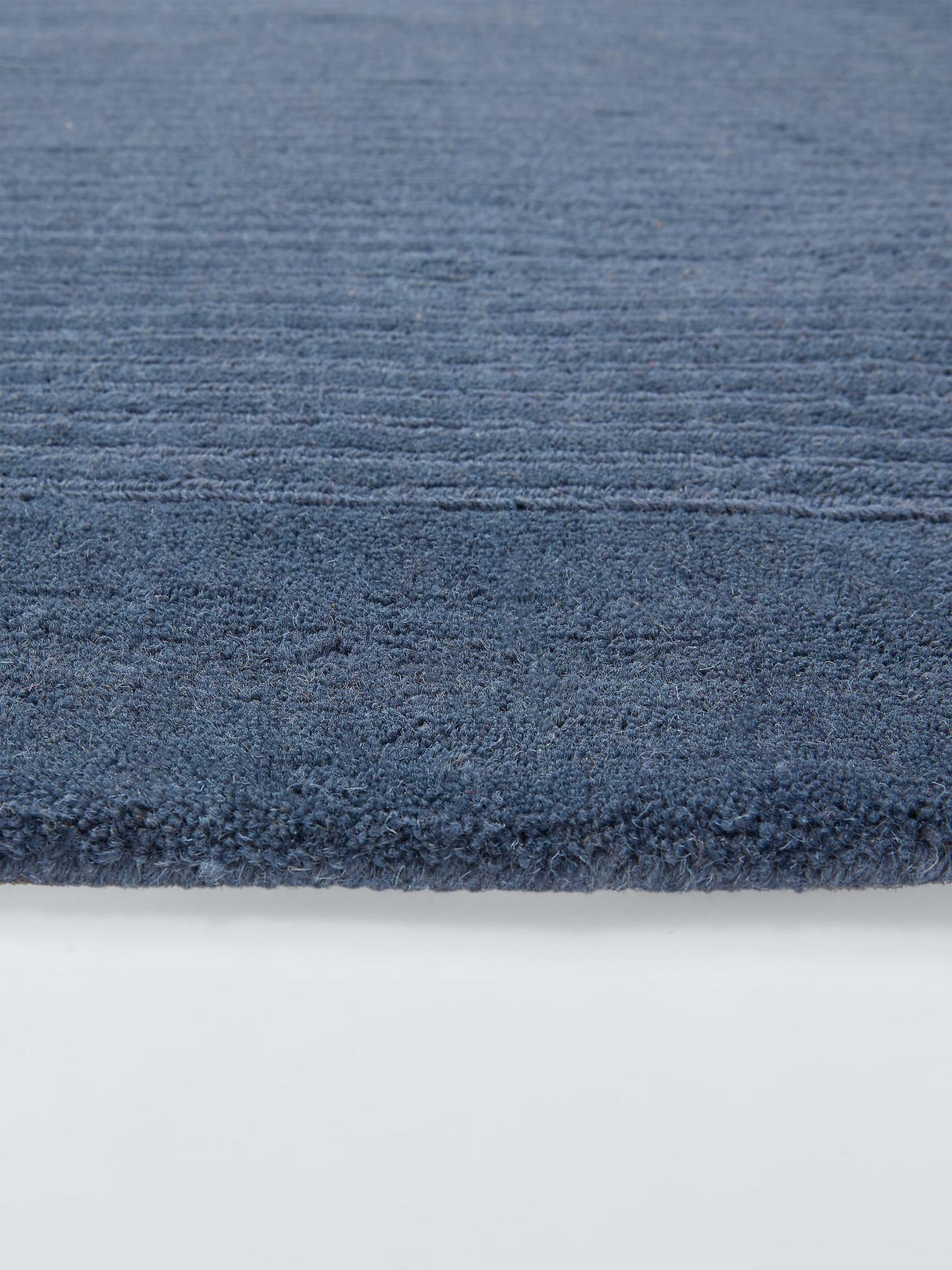 John Lewis ANYDAY Hand Loomed Border Wool Rug - Bluestone L170 x W110cm