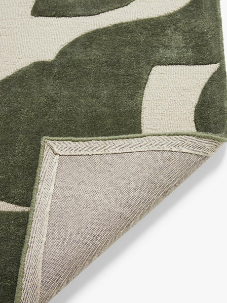 John Lewis Mellea Rectangular Hand Tufted Broken Wave Rug Green L240 x 170cm
