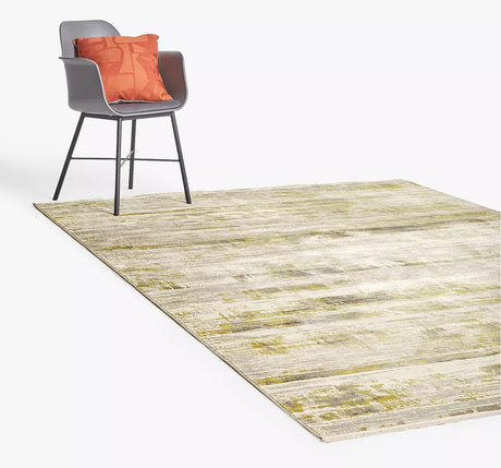 John Lewis & Partners Alora Abstract Stripe Rug L230 x W160cm - Gold/Silver